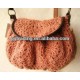 brown latest fashion ladies hand knitted bags